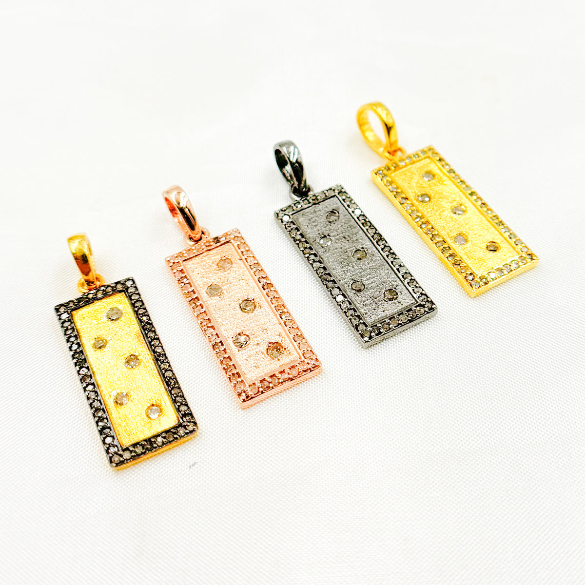 Diamond & Sterling Silver Rectangle Pendant
