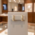Load image into Gallery viewer, EFE52672. 14k Solid Gold Diamond Baguette Stud Earrings