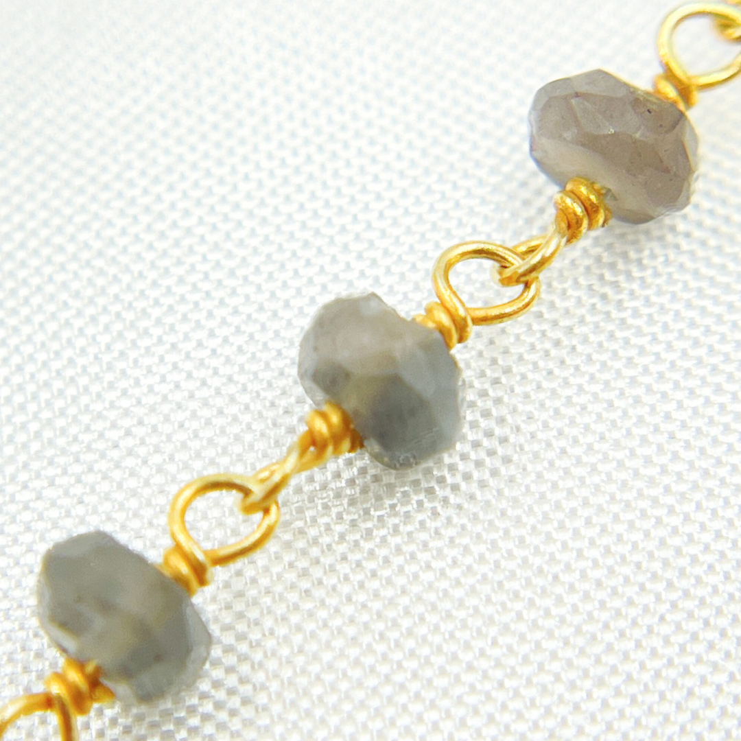 BMS5. Black Moonstone Wire Chain