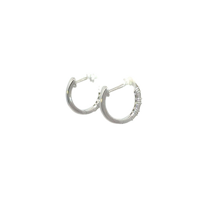 EHD57037W. 14k Solid Gold Baguette Hoops