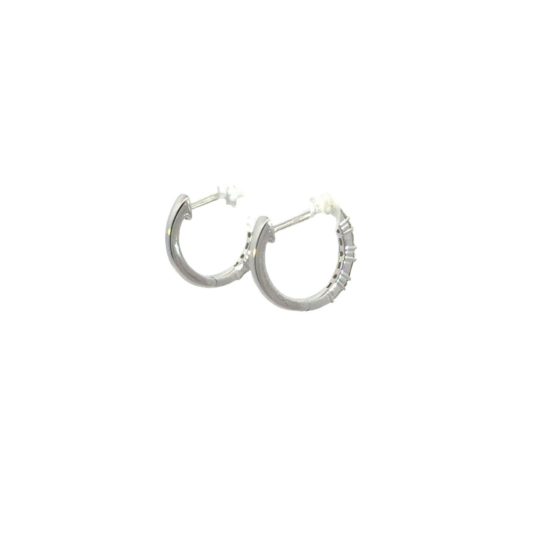 14k Solid Gold Baguette Hoops. EHD57037W