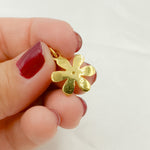 Load image into Gallery viewer, Back Side Diamond &amp; 925 Sterling Silver Black Rhodium and Gold Plated Flower Charm. DC942

