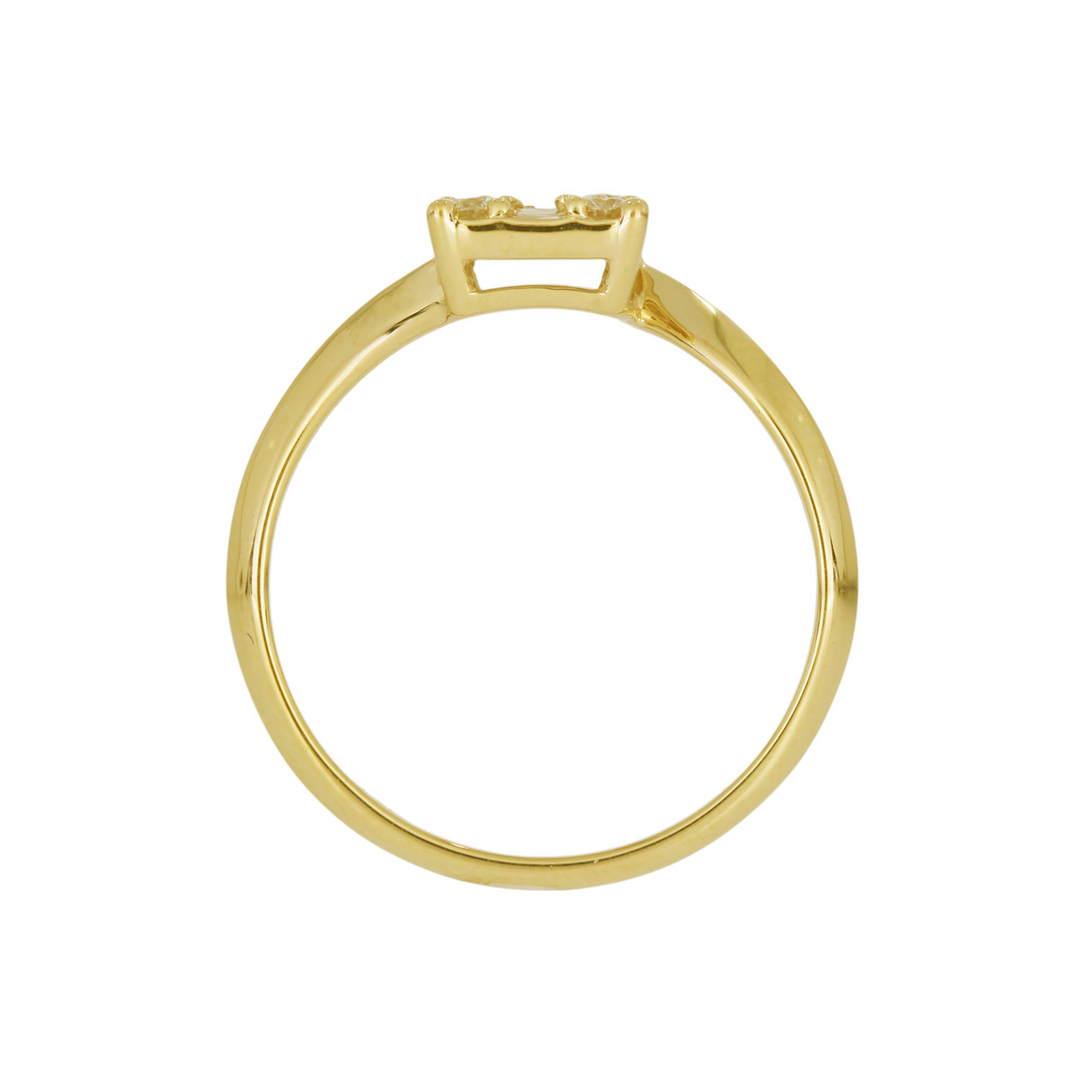 DRN00317. 14k Solid Gold Square Diamond Ring