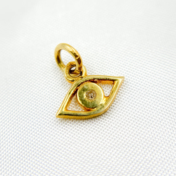 Diamond Sterling Silver Eye Charm