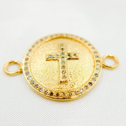 DC548. Diamond Sterling Silver Cross Connector