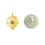 Load image into Gallery viewer, 14K Solid Gold Shield Charm with Diamonds. CGDP40
