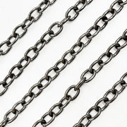 Buy Black Rhodium Sterling Silver Oval Link Chain