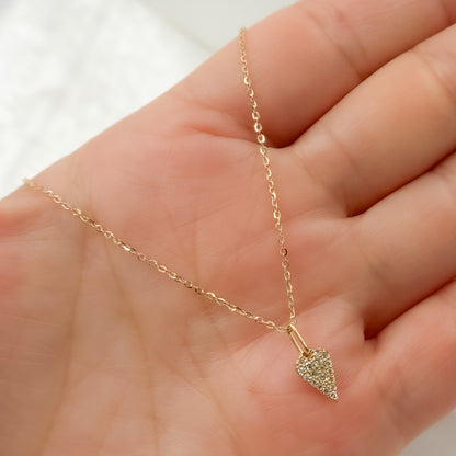 PHE38753. 14K Solid Gold Heart Shape Diamond Necklace