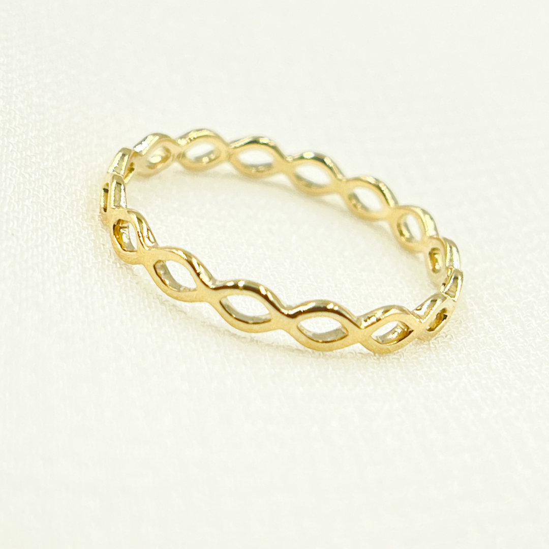 14K Solid Gold Waves Ring. RAZ01295