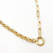 Buy 14K Solid Gold Paperclip and Cable Fancy Necklace