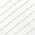 Load image into Gallery viewer, XM/S1322E/11G/SP. Sterling Silver Cable Chain with 14K Gold Filled Beads – Mixed Metal Design