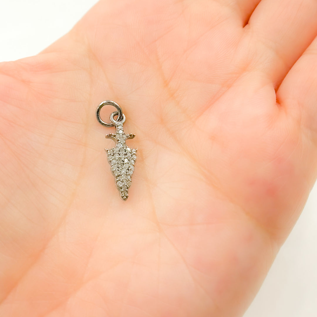 DC349. Diamond Silver Arrow Head Charm