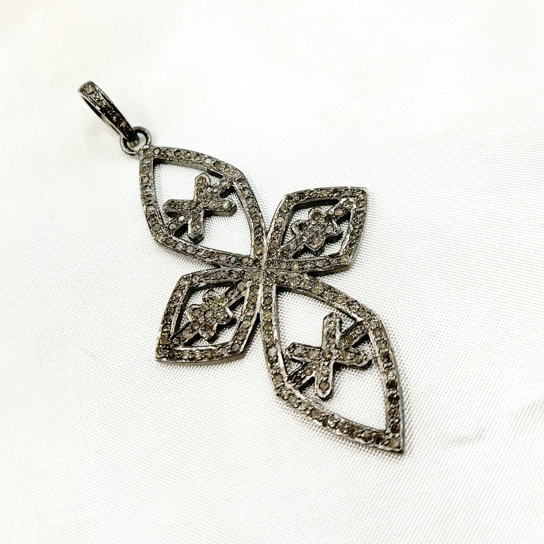 DP396. Diamond Sterling Silver Cross Pendant