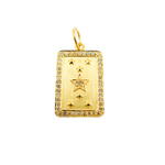 Load image into Gallery viewer, 14K Solid Gold Diamond Rectangle Pendant with Stars. GDP115
