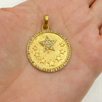 Load image into Gallery viewer, DP517. Diamond Sterling Silver Round Star Pendant
