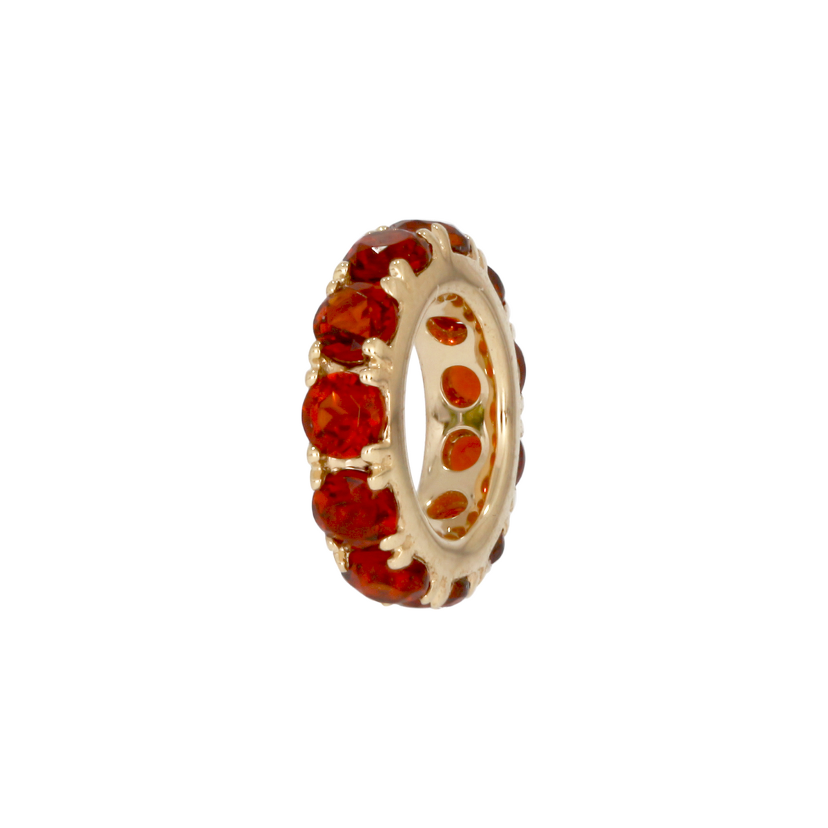 14K Solid Gold Gemstone Round Rings