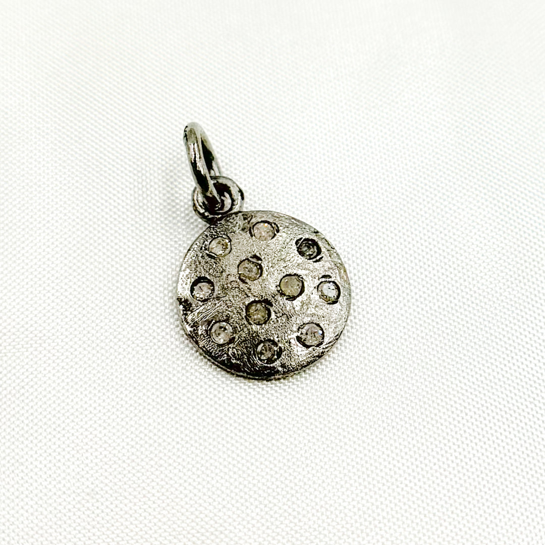 DC014. Diamond & Sterling Silver Round Charm