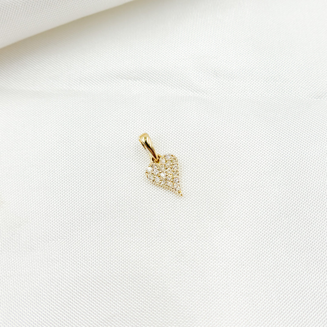 14K Solid Gold Diamond Heart Shape Charm. PN417338