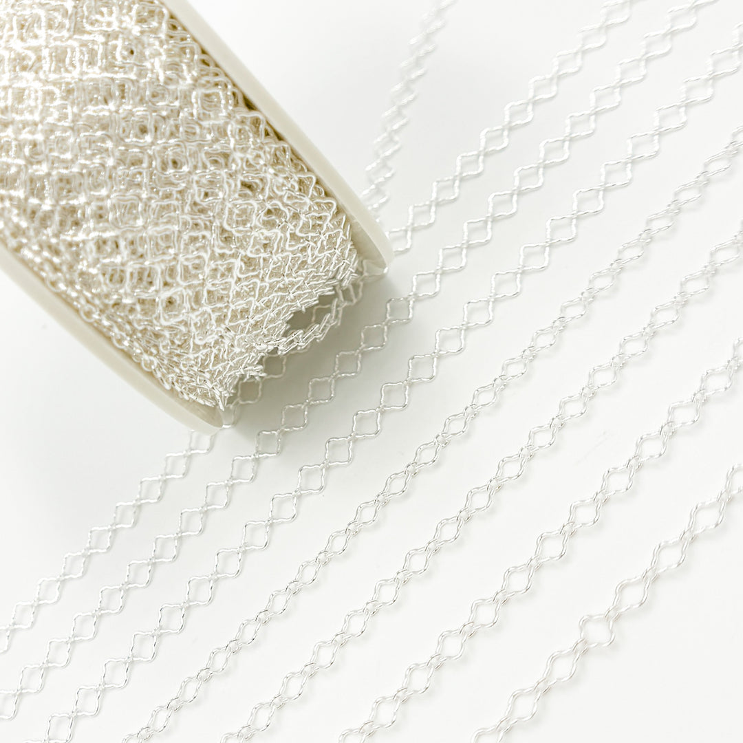 V296SS. Sterling Silver Clover and Oval Link Chain