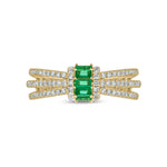 Load image into Gallery viewer, 14K Solid Gold Diamond and Emerald Ring. RFF18103EM
