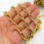 Load image into Gallery viewer, Gold Plated 925 Sterling Silver Smooth Hollow Paperclip Link Chains