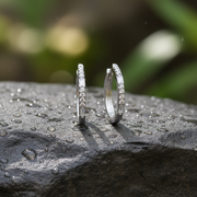 EHB56682. 14k Solid Gold Diamond Huggie Hoop Earrings
