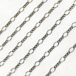 Load image into Gallery viewer, Black Rhodium 925 Sterling Silver Long and Short Link Chain. V238BR

