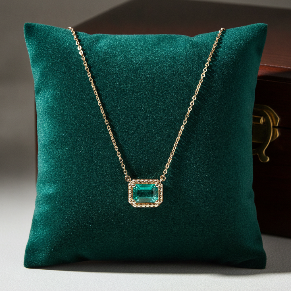 CN97471-7X5. 14K Solid Gold Octagon Gemstone Fancy Tiny Necklace