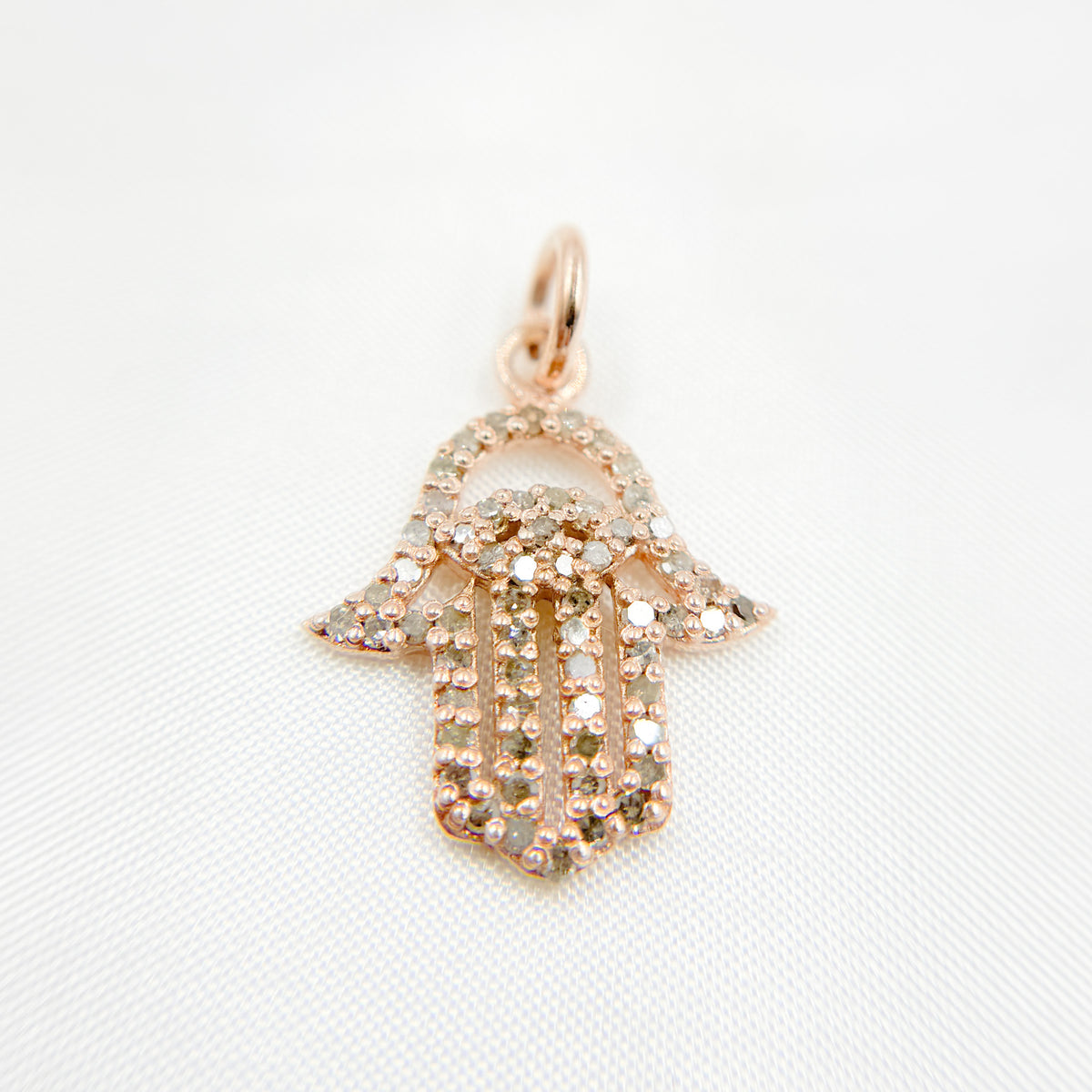 DC560. Diamond Sterling Silver Hamsa Pendant