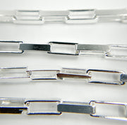 X31SS. Sterling Silver Flat Box Link Chain