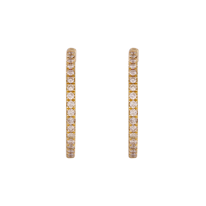 Buy  14K Solid Gold Diamond Hoops