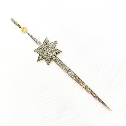 DP225. Diamond Silver Spike with Star Pendant