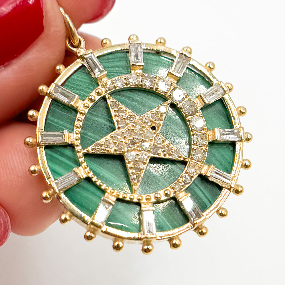 Buy Now Solid Gold Star Round Pendant