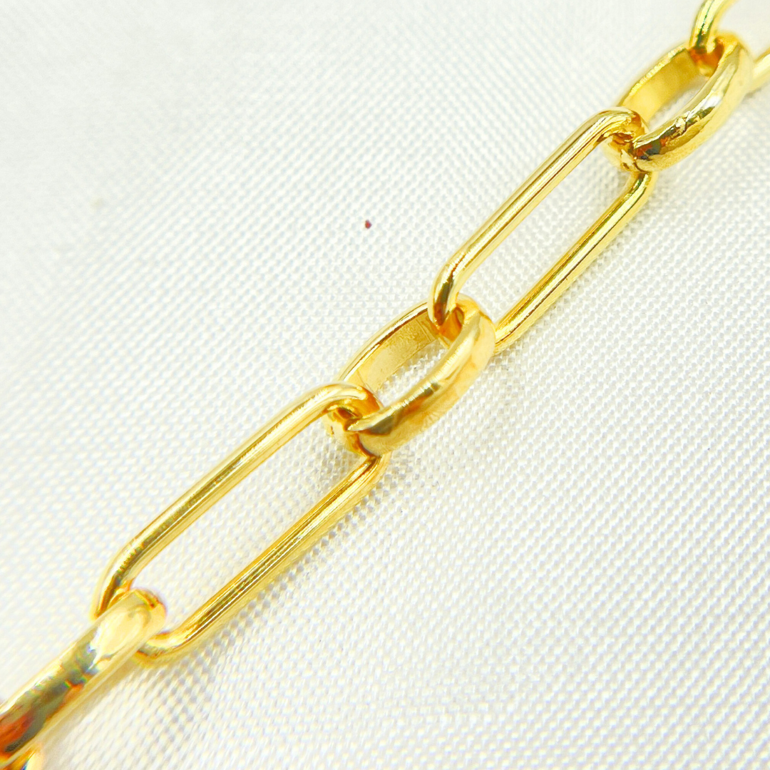 Gold Plated 925 Sterling Silver Paperclip Chain. V165GP