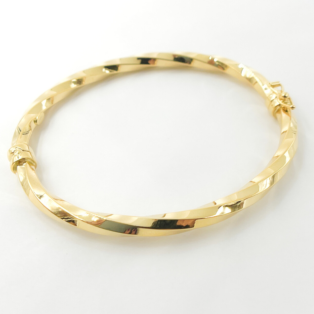 14K Gold Twisted Bangle. Bangle6