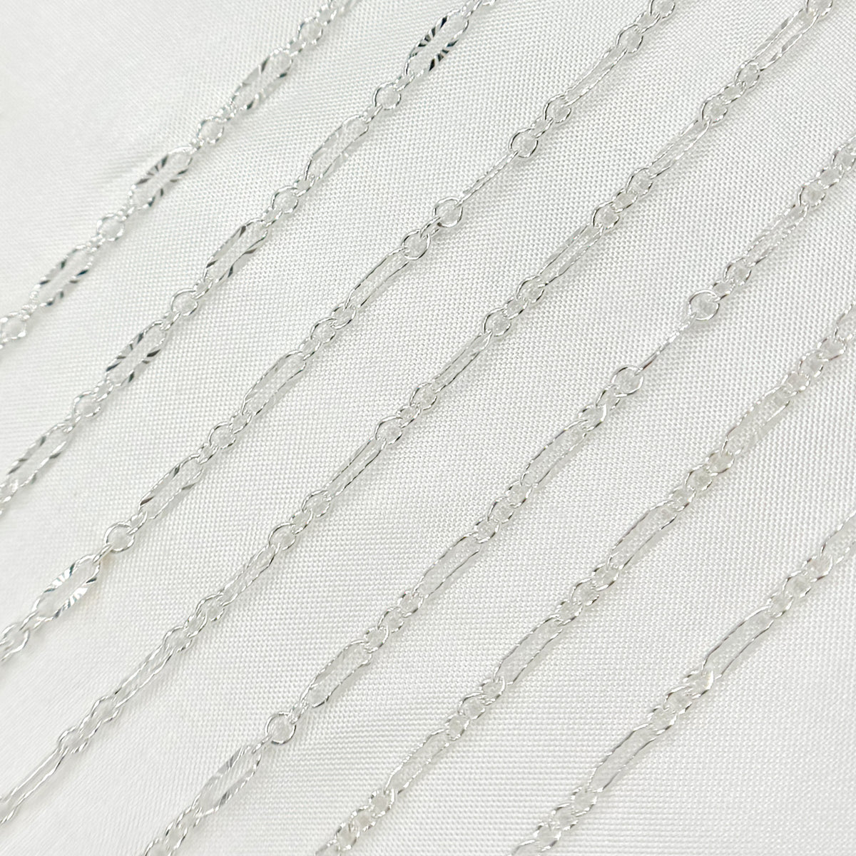 Sterling Silver Diamond Cut Marina Link Chain