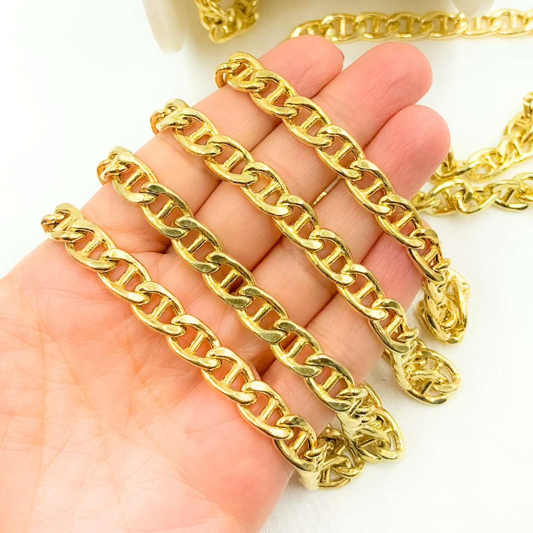 Y59GP. Gold Plated 925 Sterling Silver Curb Marina Chain