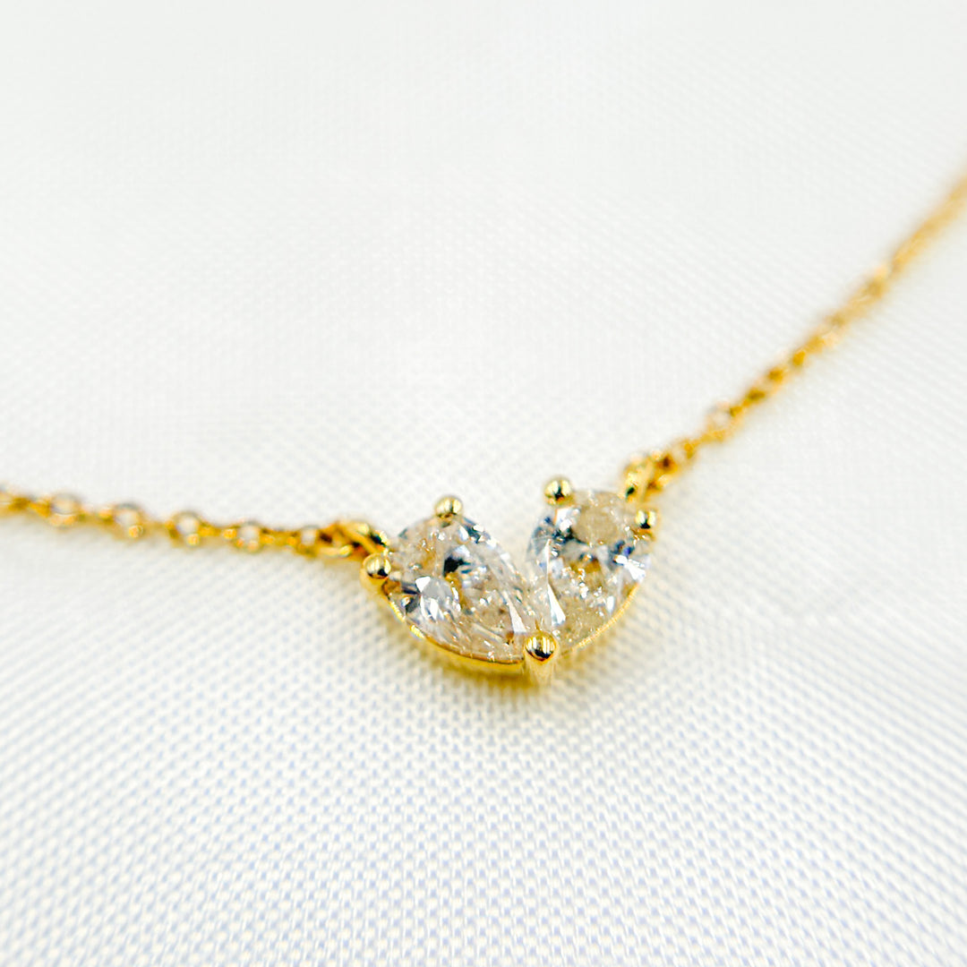 14K Solid Gold Diamond Necklace. NFF71462