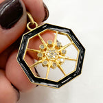 Load image into Gallery viewer, DP577. Diamond Sterling Silver Enamel Pendant
