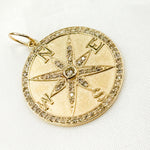 Load image into Gallery viewer, GDP107. 14K Solid Gold Diamond Round Compass Charm
