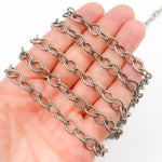 Load image into Gallery viewer, 617OX. Oxidized Sterling Silver Twisted Round Link Chain
