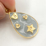 Load image into Gallery viewer, DP482A. Diamond Sterling Silver Drop Enamel Pendant
