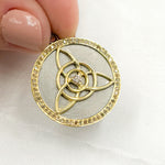 Load image into Gallery viewer, DP688. Diamond Sterling Silver Round Celtic Trinity Knot Pendant with Gemstone
