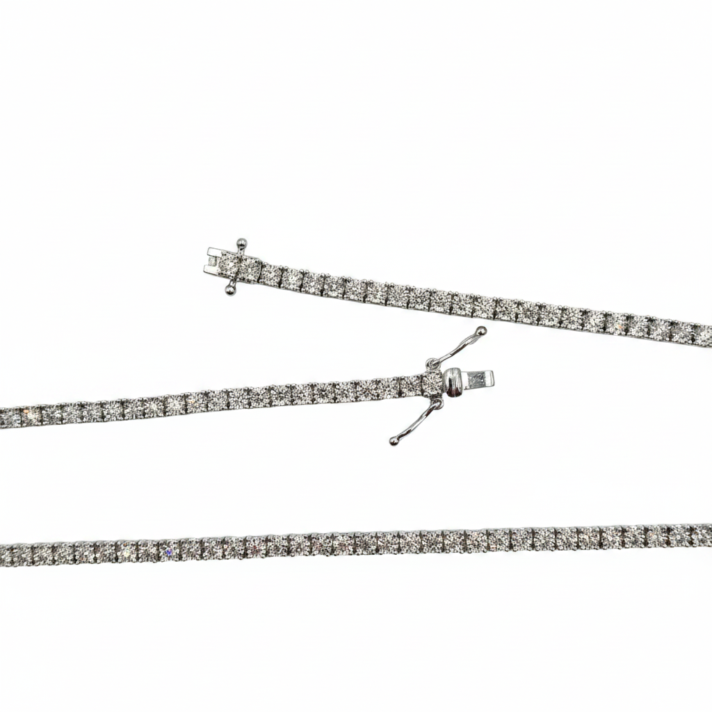 NFP71363. 14K Solid Gold Diamond Tennis Necklace