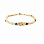 Load image into Gallery viewer, BR402701. 14K Gold Natural Blue Sapphire &amp; Diamond Bracelet