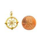 Load image into Gallery viewer, 14K Solid Gold Circle Pendant with Diamonds. GDP288
