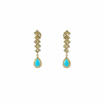 Load image into Gallery viewer, ER414895. 14k Solid Gold Diamond and Gemstone Fancy Dangle Earrings
