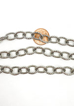 Load image into Gallery viewer, Oxidized 925 Sterling Silver  Hammered Oval Link Chain. 1OX
