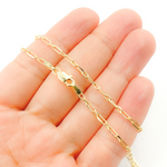 Load image into Gallery viewer, 14K Solid Gold Paperclip Long &amp; Short Link Necklace. 06014559FD
