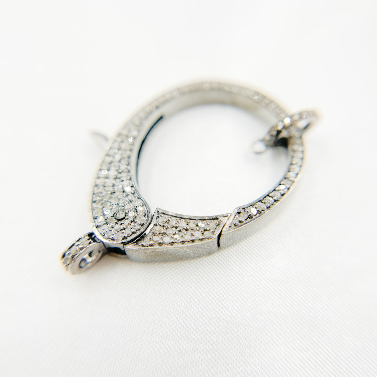 DC650. Diamond & Sterling Silver Pear Shape Trigger Clasp